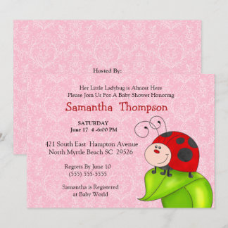 Invitación a Baby Shower de Red Ladybug