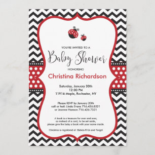 Invitación a Baby Shower de Red Ladybug