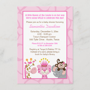 Invitación a Baby Shower de Reina de la Selva y am