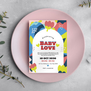 Invitación a Baby Shower de resumen moderno
