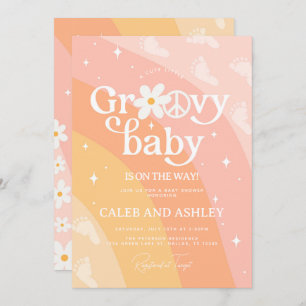 Invitación a Baby Shower de Retro Groovy