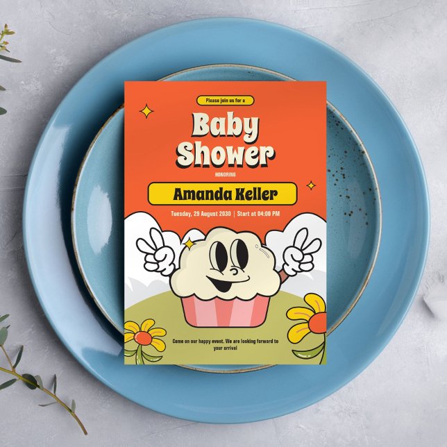 Invitación a Baby Shower de retro Personalizado (Subido por el creador)