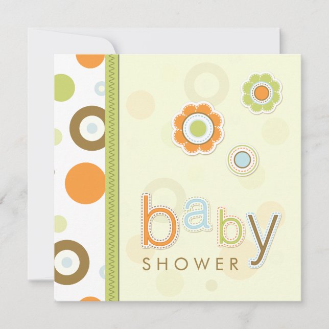 Invitación a Baby Shower de Retro Scrapbook (Anverso)