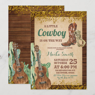 Invitación a Baby Shower de Rodeo Occidental