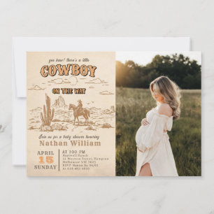 Invitación a baby shower de rodeo vintage occident