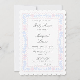 Invitación a Baby Shower de Rosa rosa y azul Trell