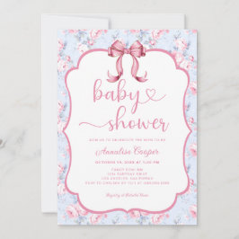 Invitación a Baby Shower de Rosas florales de colo