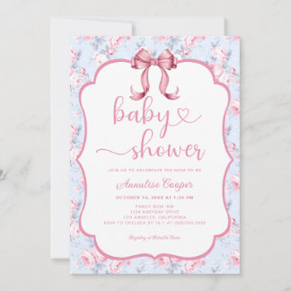 Invitación a Baby Shower de Rosas florales de colo