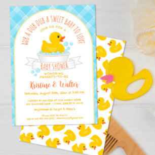 Invitación a Baby Shower de Rubber Ducky   Baño am