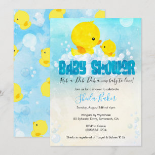 Invitación a Baby Shower de Rubber Ducky   Duckie 