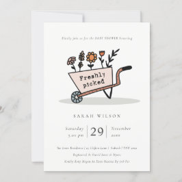 Invitación a Baby Shower de Rubor Floral Cart reci