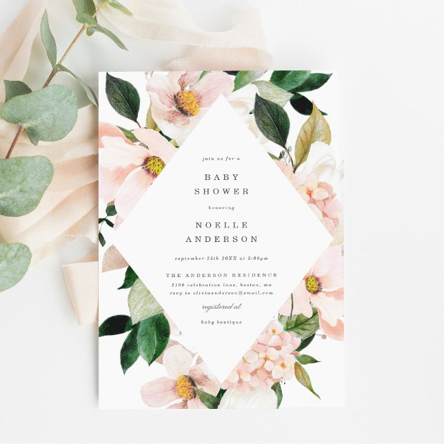 Invitación a Baby Shower de Rubor Garden Spring (Subido por el creador)