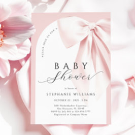 Invitación a Baby Shower de Rubor Pink Bow Arch