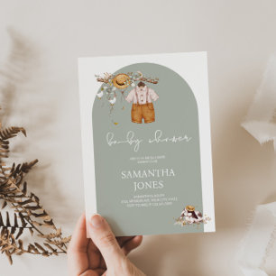 Invitación a Baby Shower de Rustic Boho Boy