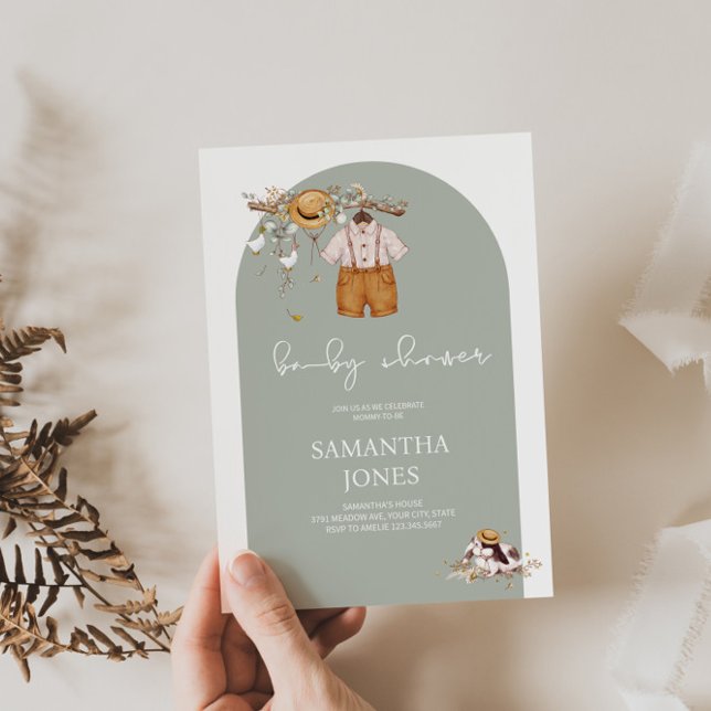 Invitación a Baby Shower de Rustic Boho Boy (Subido por el creador)