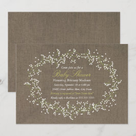 Invitación a Baby Shower de Rustic Floral Wreath &
