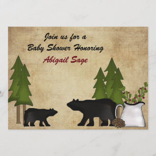 Invitación a Baby Shower de Rustic Mountain Woodla