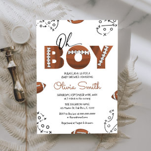 Invitación a Baby Shower de Rustic Sports Boy Foot