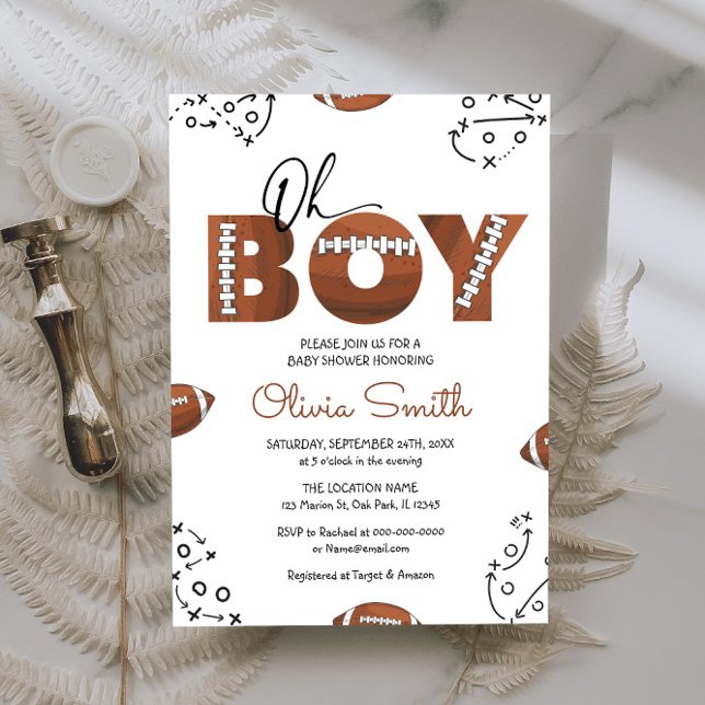 Invitación a Baby Shower de Rustic Sports Boy Foot (Subido por el creador)