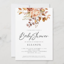 Invitación a Baby Shower de Rustic Terracotta Flor