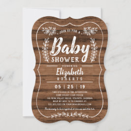 Invitación a Baby Shower de Rustic Wood