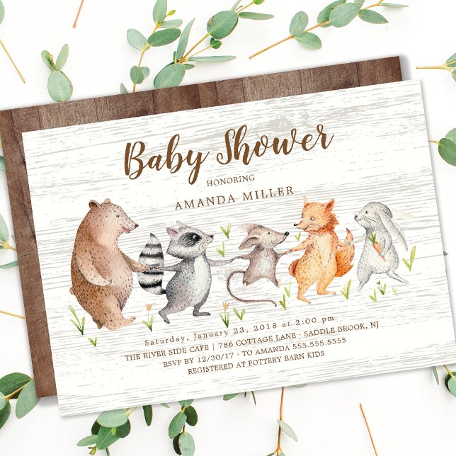 Invitación a Baby Shower de Rustic Woodland Friend (Subido por el creador)