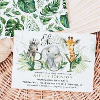 Invitación a Baby Shower de Safari Boy
