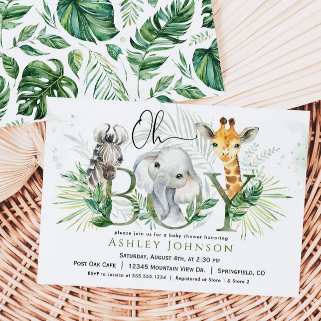 Invitación a Baby Shower de Safari Boy (Subido por el creador)
