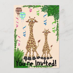 Invitación a Baby Shower de Safari Giraffe