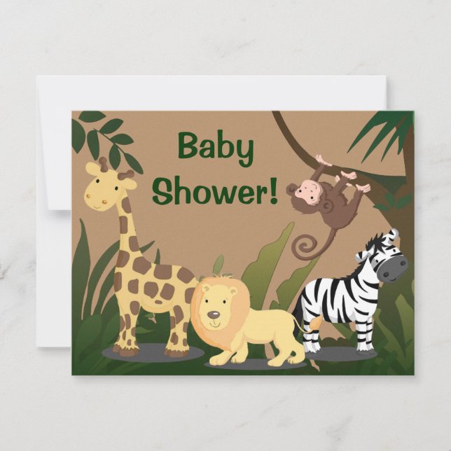 Invitación a Baby Shower de Safari suave (Anverso)