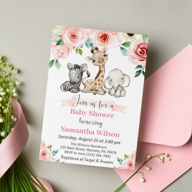Invitación a Baby Shower de Safari Wild Chica (Subido por el creador)