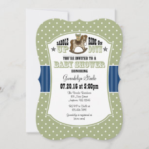 Invitación a Baby Shower de Sage Olive Blue Cowboy