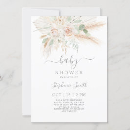 Invitación a Baby Shower de Sage pampas Floral