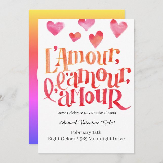 Invitación a Baby Shower de San Valentín (Anverso / Reverso)