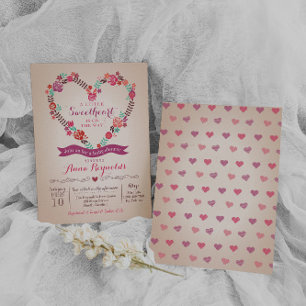 Invitación a Baby Shower de San Valentín con coraz