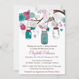 Invitación a Baby Shower de Sangria y Mason Jars V
