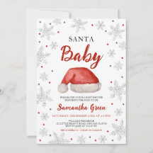 Invitación a Baby Shower de Santa Baby