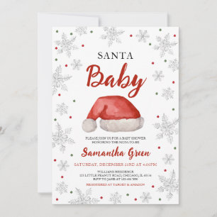 Invitación a Baby Shower de Santa Baby