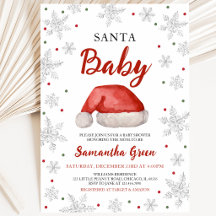 Invitación a Baby Shower de Santa Baby