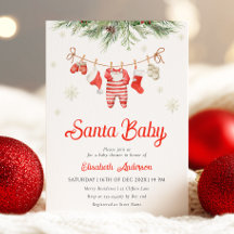 Invitación a Baby Shower de Santa Baby