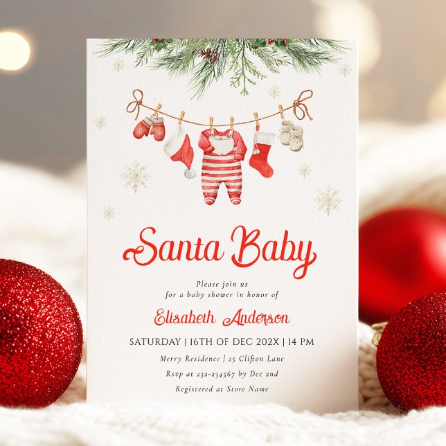 Invitación a Baby Shower de Santa Baby (Subido por el creador)