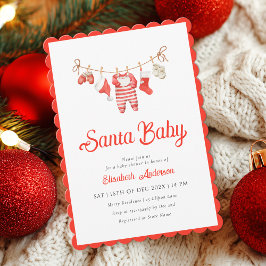 Invitación a Baby Shower de Santa Baby