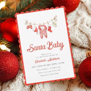 Invitación a Baby Shower de Santa Baby