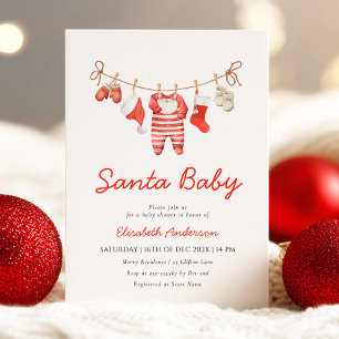 Invitación a Baby Shower de Santa Baby