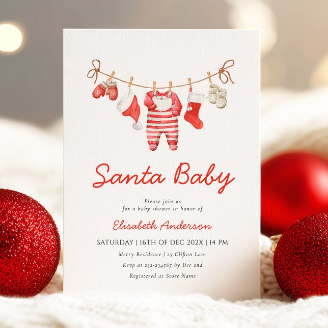 Invitación a Baby Shower de Santa Baby (Subido por el creador)