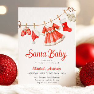 Invitación a Baby Shower de Santa Bebé