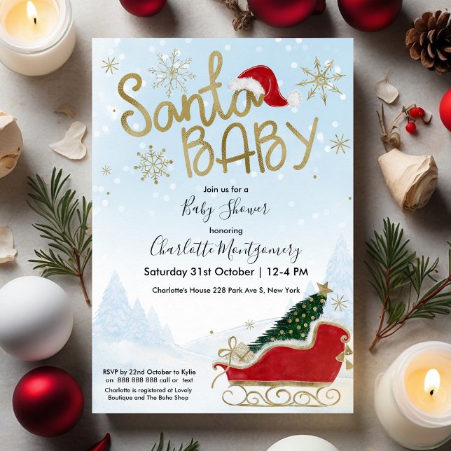 Invitación a Baby Shower de Santa Bebé Navidades (Subido por el creador)