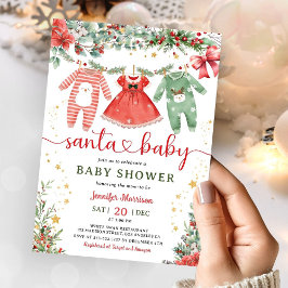 Invitación a Baby Shower de Santa Bebé Navidades