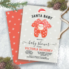 Invitación a Baby Shower de Santa Bebé Navidades