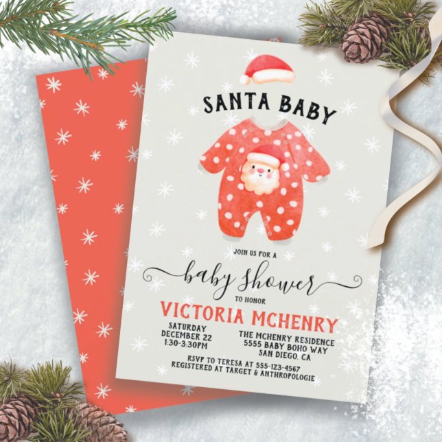 Invitación a Baby Shower de Santa Bebé Navidades (Subido por el creador)